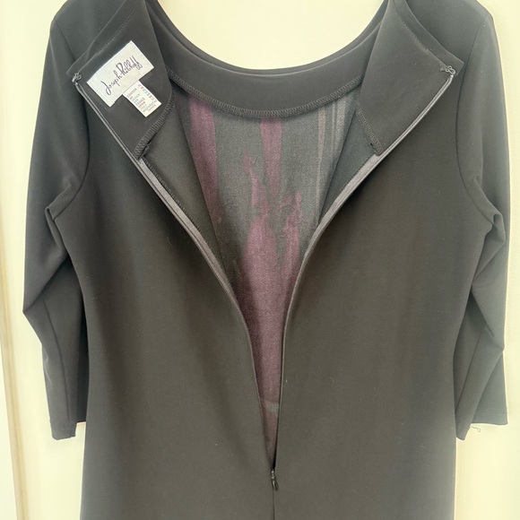 Joseph Ribkoff Black Dress with Pink and Blue Accents - Picture 9 of 10